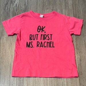 Rabbit Skins Pink Kids Tee with Fun Text